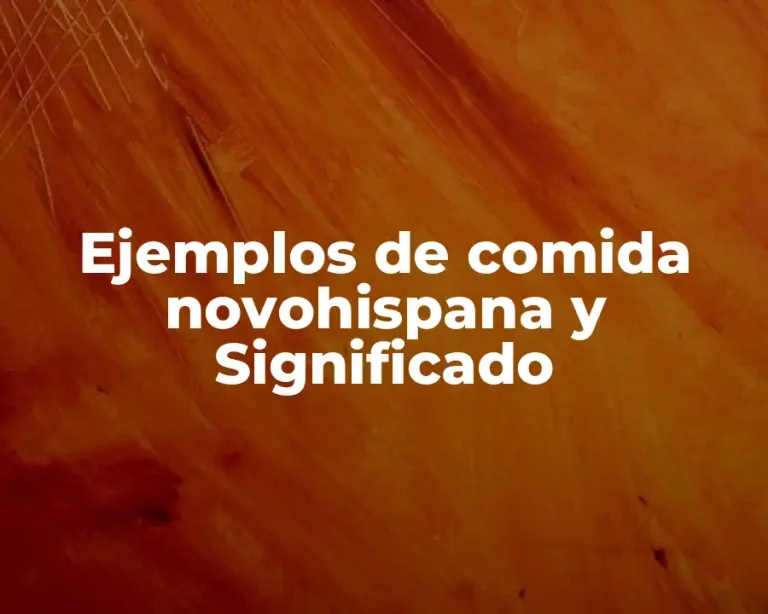 Ejemplos de comida novohispana y Significado
