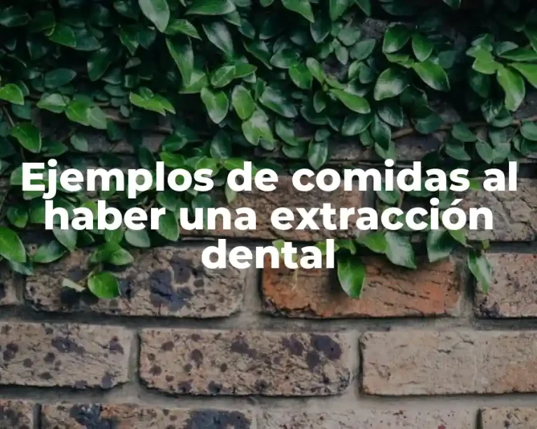 Ejemplos de comidas al haber una extracción dental