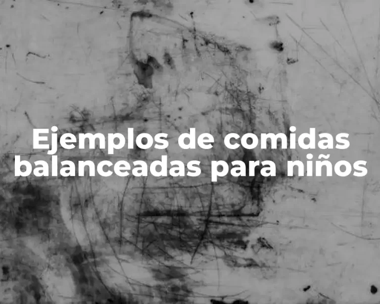 Ejemplos de comidas balanceadas para niños