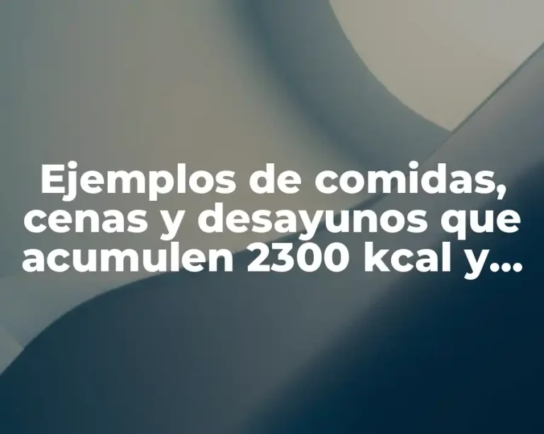 Ejemplos de comidas, cenas y desayunos que acumulen 2300 kcal y Significado