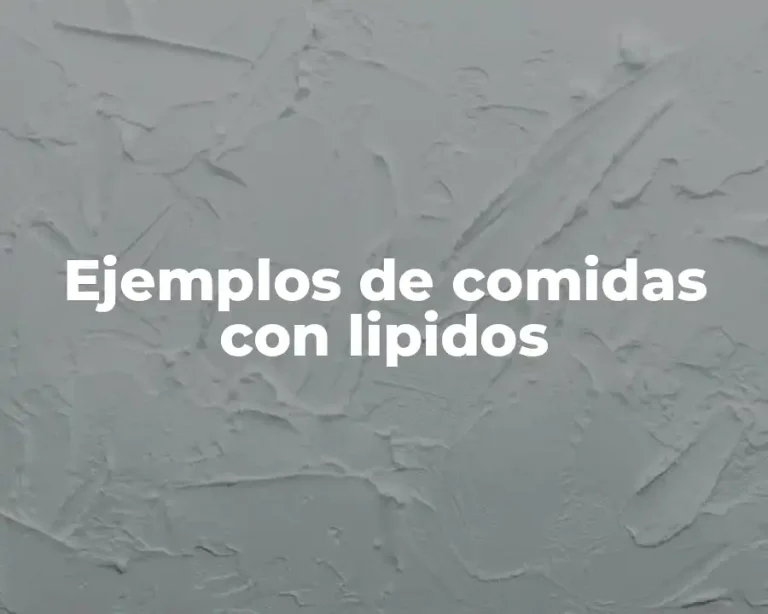 Ejemplos de comidas con lipidos