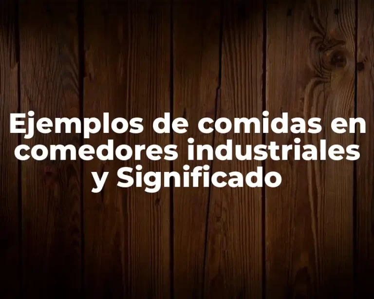 Ejemplos de comidas en comedores industriales y Significado