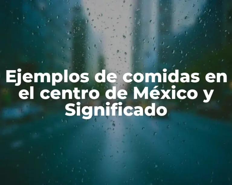 Ejemplos de comidas en el centro de México y Significado