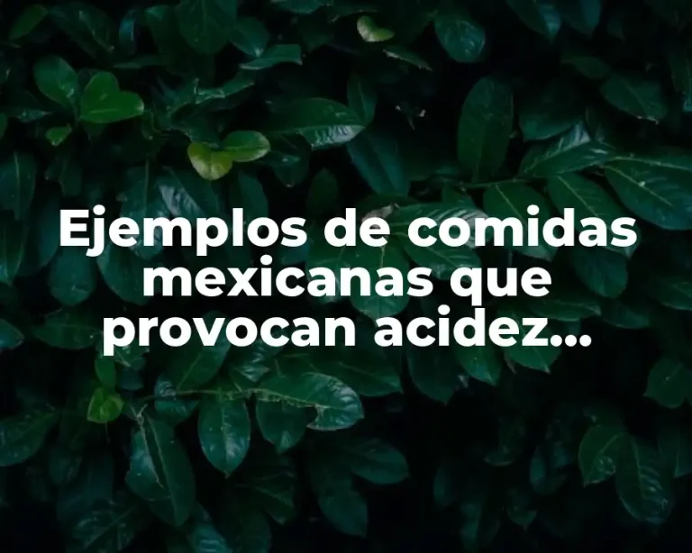 Ejemplos de comidas mexicanas que provocan acidez estomacal