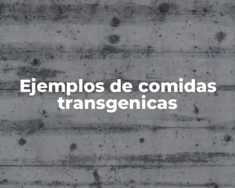 Ejemplos de comidas transgenicas