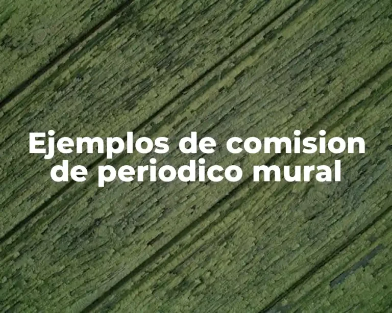 Ejemplos de comision de periodico mural