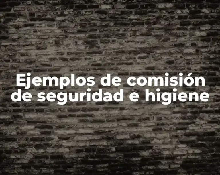 Ejemplos de comisión de seguridad e higiene