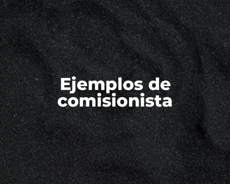 Ejemplos de comisionista