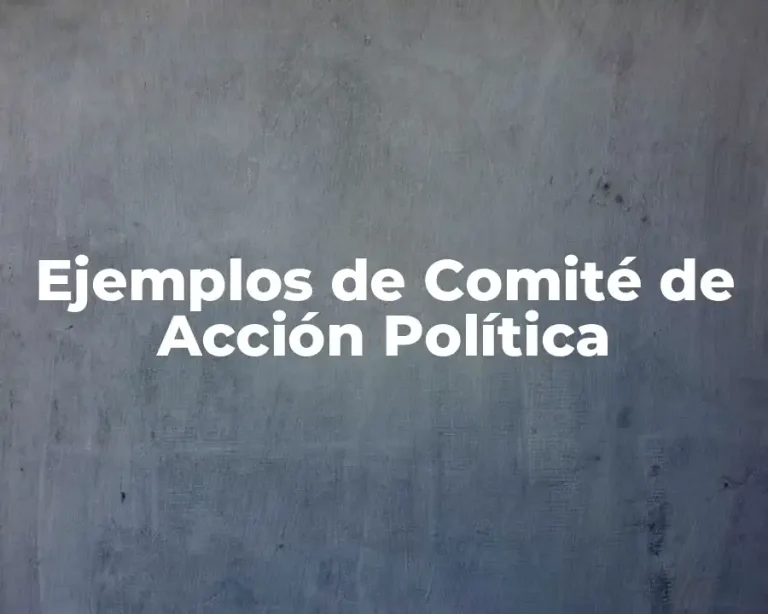 Ejemplos de Comité de Acción Política
