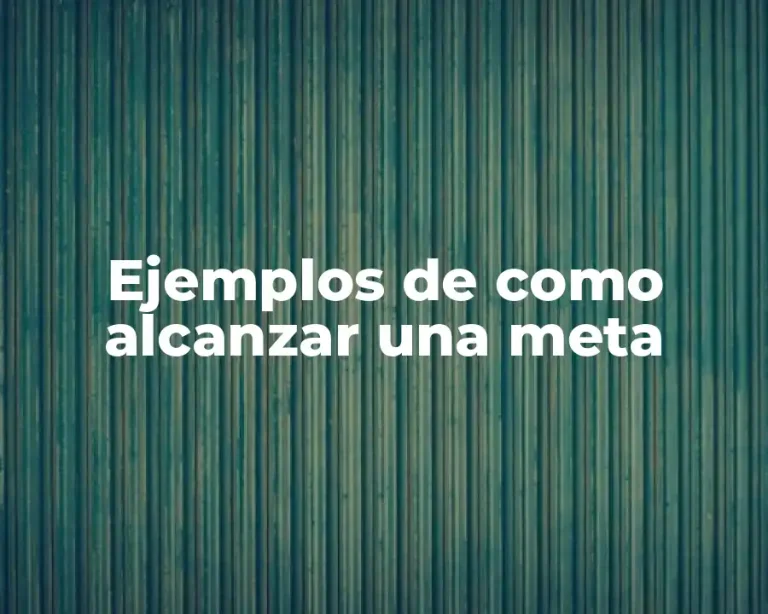 Ejemplos de como alcanzar una meta