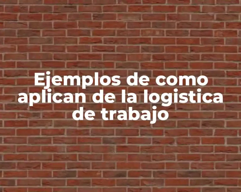 Ejemplos de como aplican de la logistica de trabajo