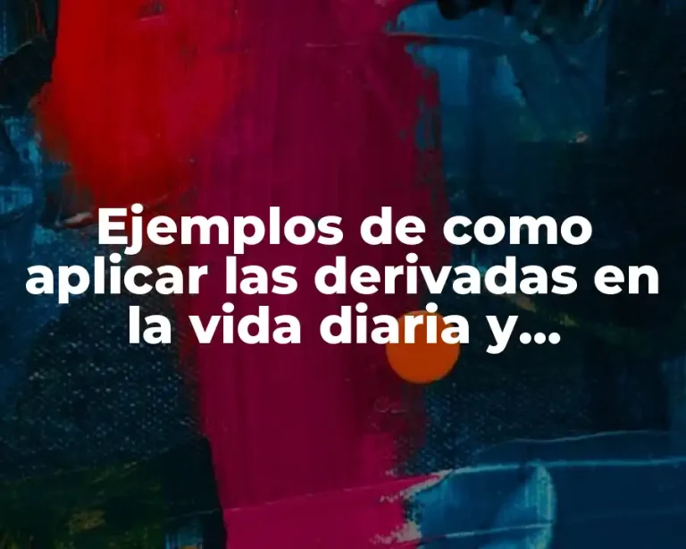 Ejemplos de como aplicar las derivadas en la vida diaria y Significado