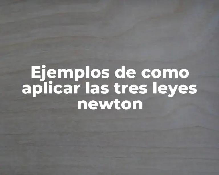 Ejemplos de como aplicar las tres leyes newton