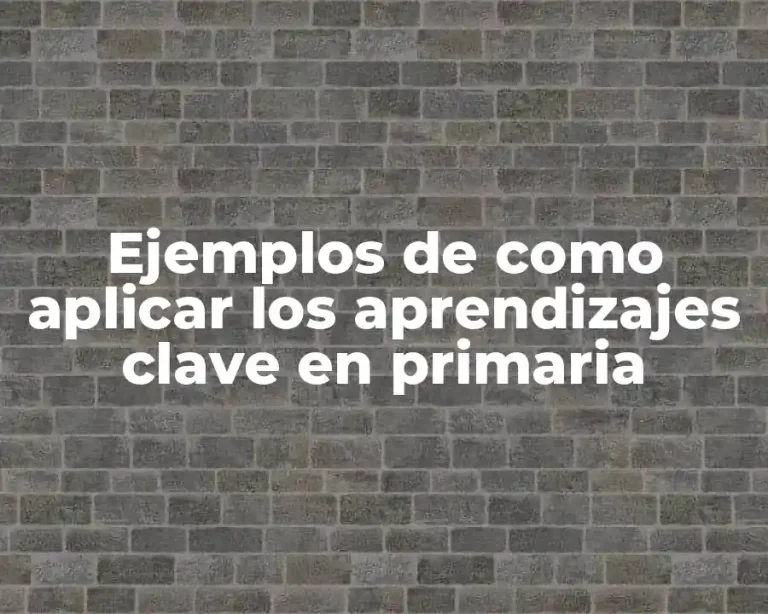 Ejemplos de como aplicar los aprendizajes clave en primaria