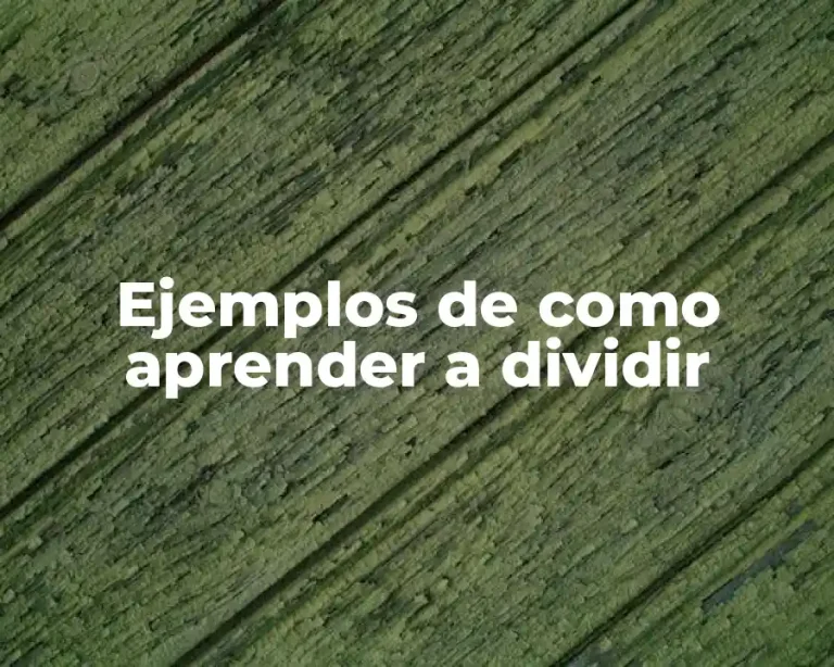 Ejemplos de como aprender a dividir