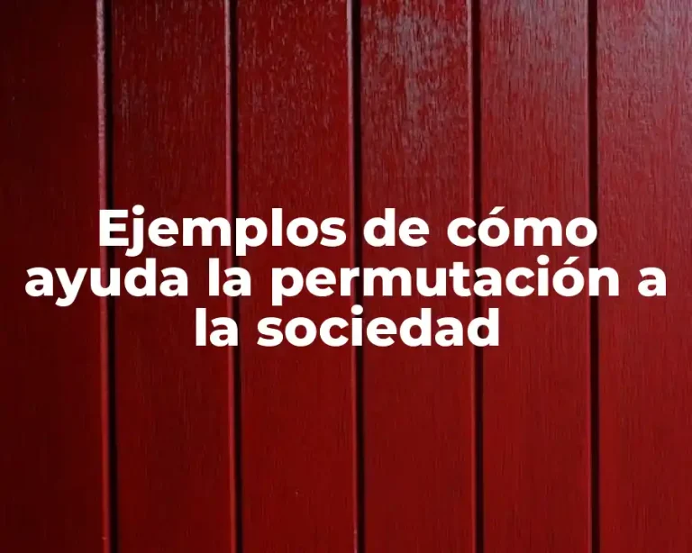 Ejemplos de cómo ayuda la permutación a la sociedad