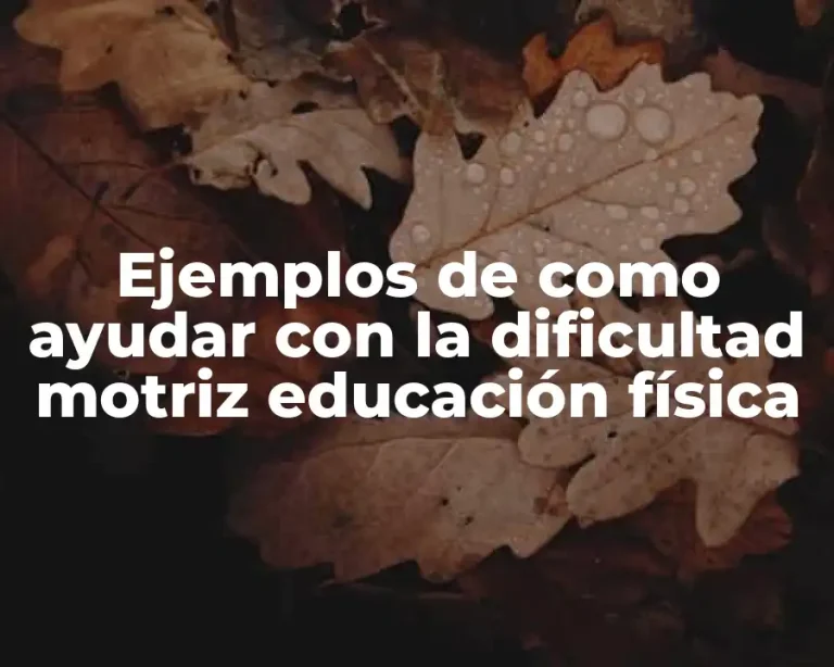 Ejemplos de como ayudar con la dificultad motriz educación física