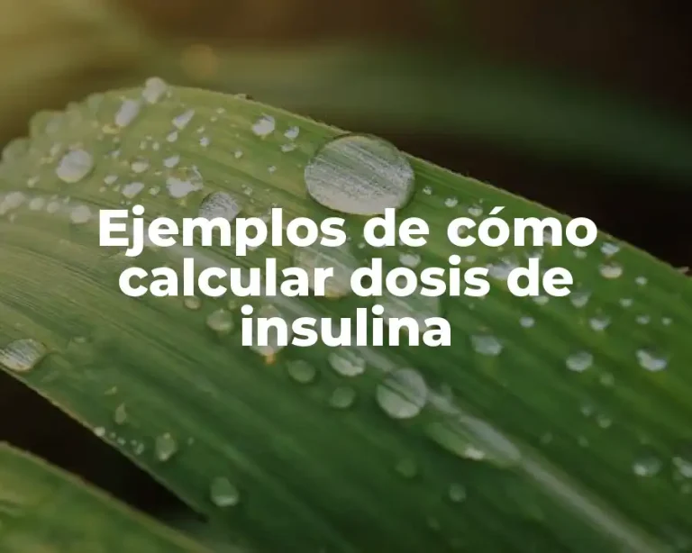 Ejemplos de cómo calcular dosis de insulina