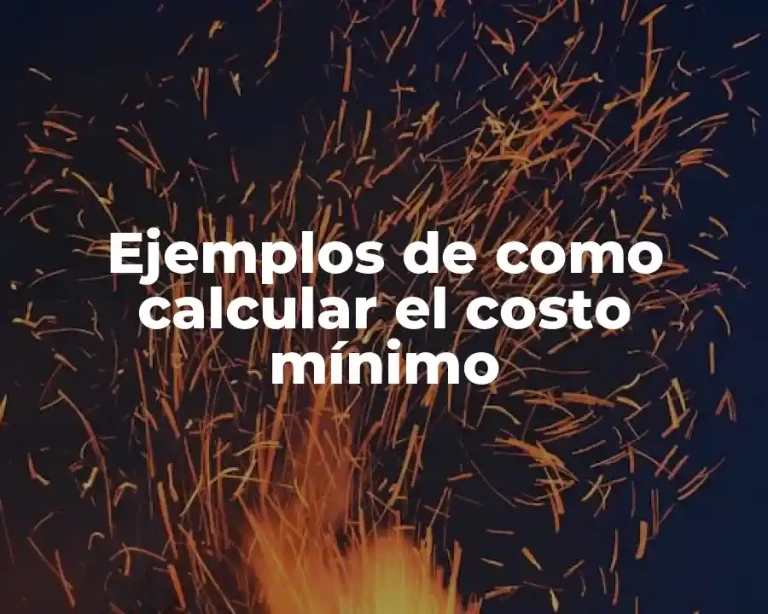 Ejemplos de como calcular el costo mínimo