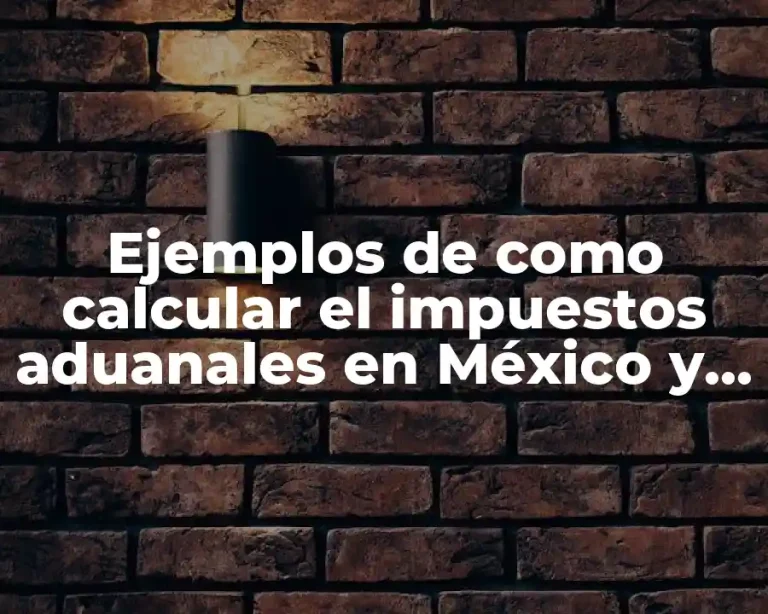 Ejemplos de como calcular el impuestos aduanales en México y Significado