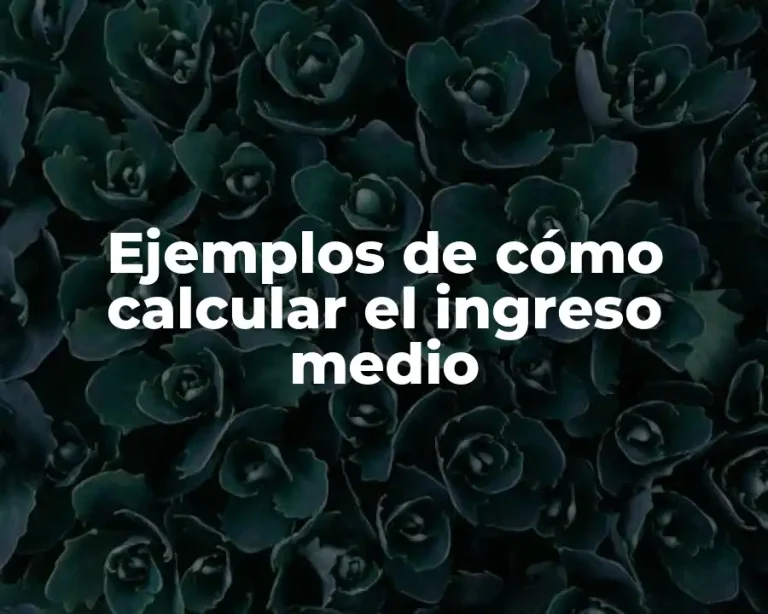 Ejemplos de cómo calcular el ingreso medio