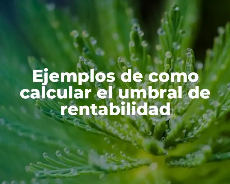 Ejemplos de como calcular el umbral de rentabilidad