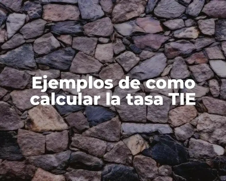 Ejemplos de como calcular la tasa TIE