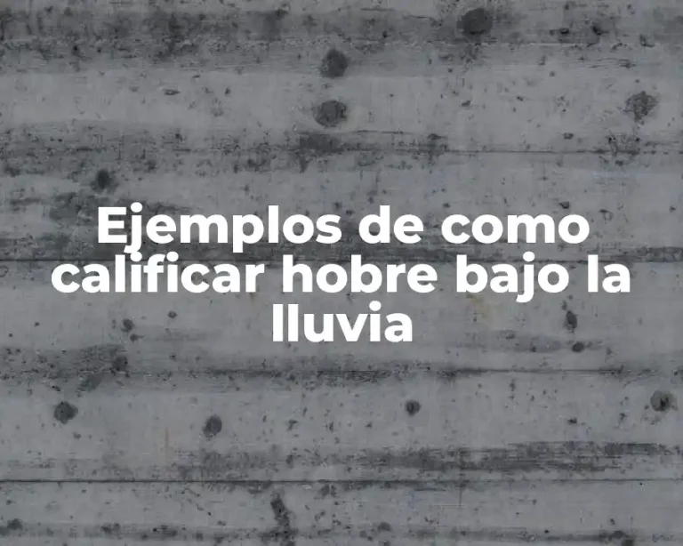 Ejemplos de como calificar hobre bajo la lluvia