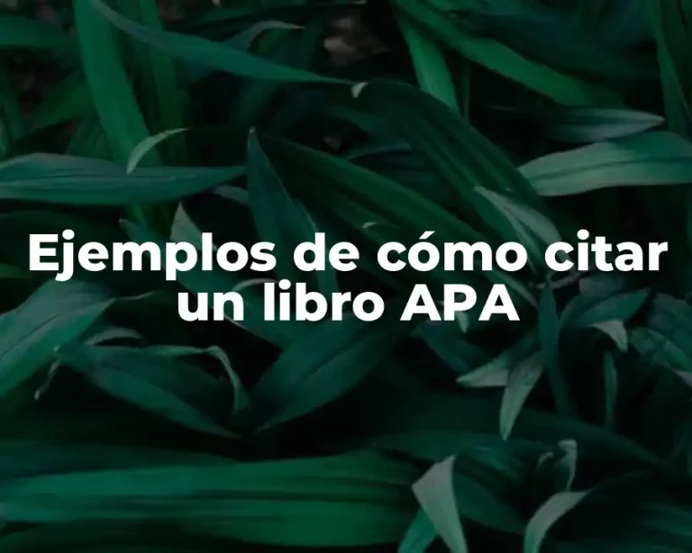 Ejemplos de cómo citar un libro APA
