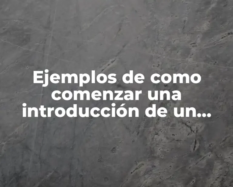 Ejemplos de como comenzar una introducción de un ensayo y Significado
