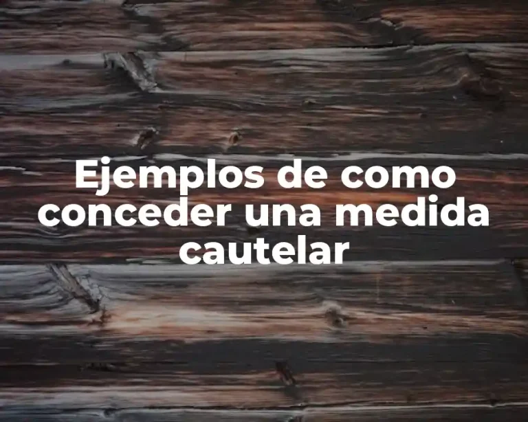 Ejemplos de como conceder una medida cautelar