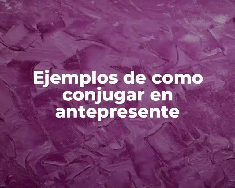 Ejemplos de como conjugar en antepresente