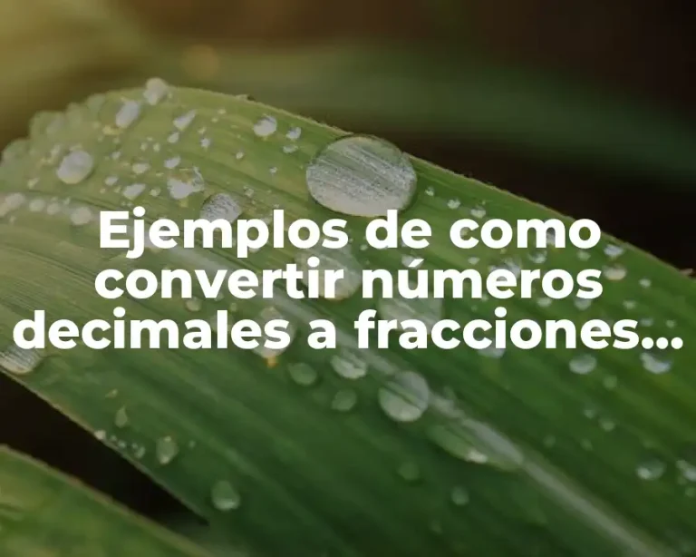 Ejemplos de como convertir números decimales a fracciones y Significado