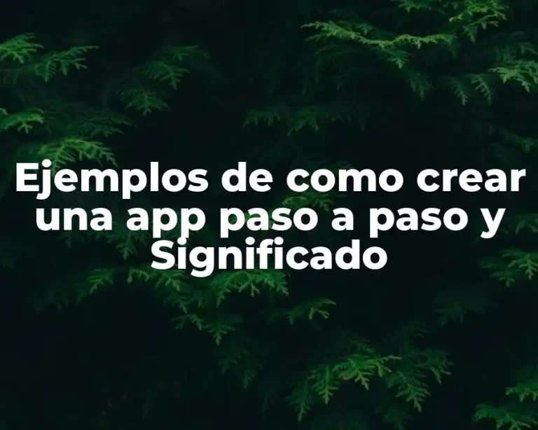 Ejemplos de como crear una app paso a paso y Significado