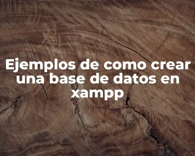 Ejemplos de como crear una base de datos en xampp