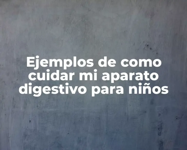 Ejemplos de como cuidar mi aparato digestivo para niños