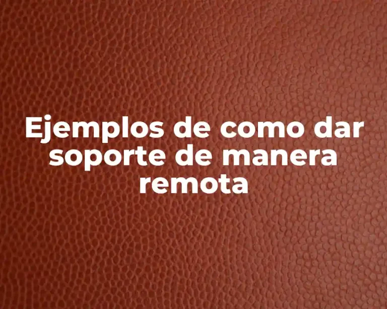 Ejemplos de como dar soporte de manera remota