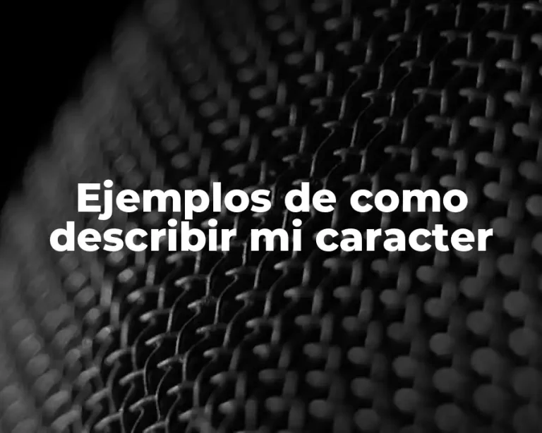 Ejemplos de como describir mi caracter