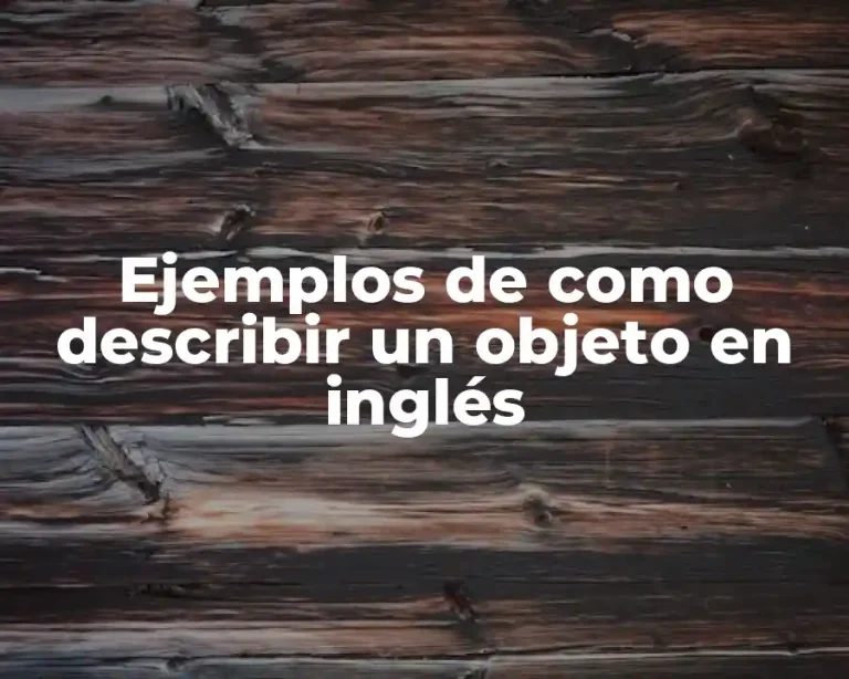 Ejemplos de como describir un objeto en inglés