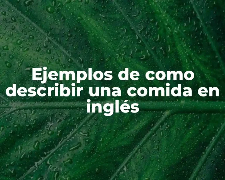 Ejemplos de como describir una comida en inglés