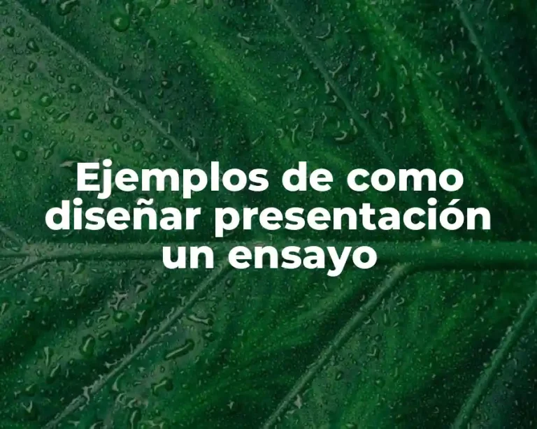 Ejemplos de como diseñar presentación un ensayo