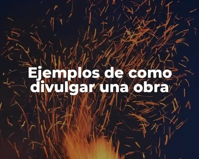 Ejemplos de como divulgar una obra