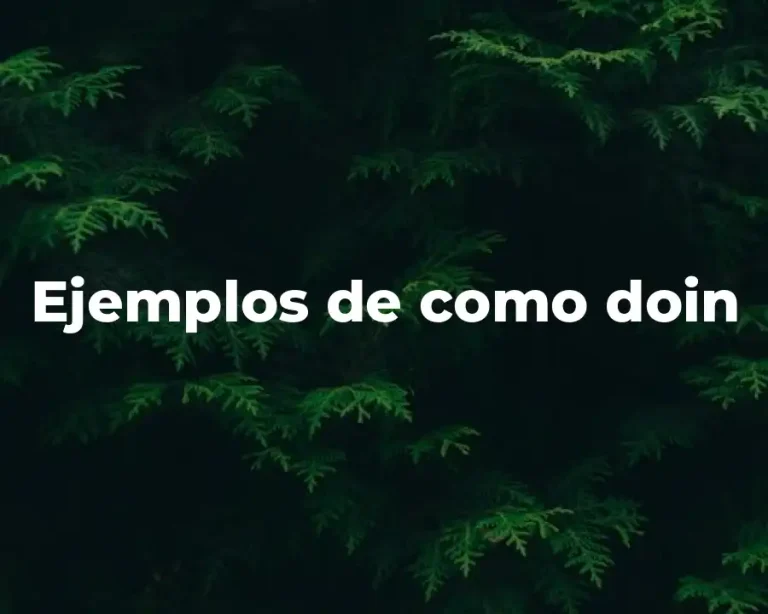 Ejemplos de como doin