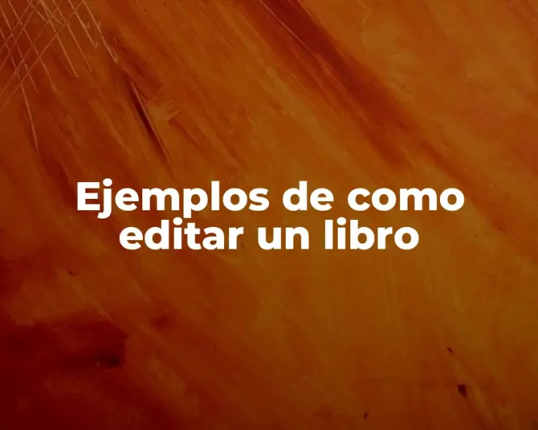 Ejemplos de como editar un libro