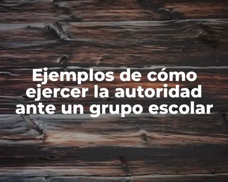 Ejemplos de cómo ejercer la autoridad ante un grupo escolar