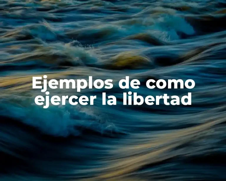 Ejemplos de como ejercer la libertad