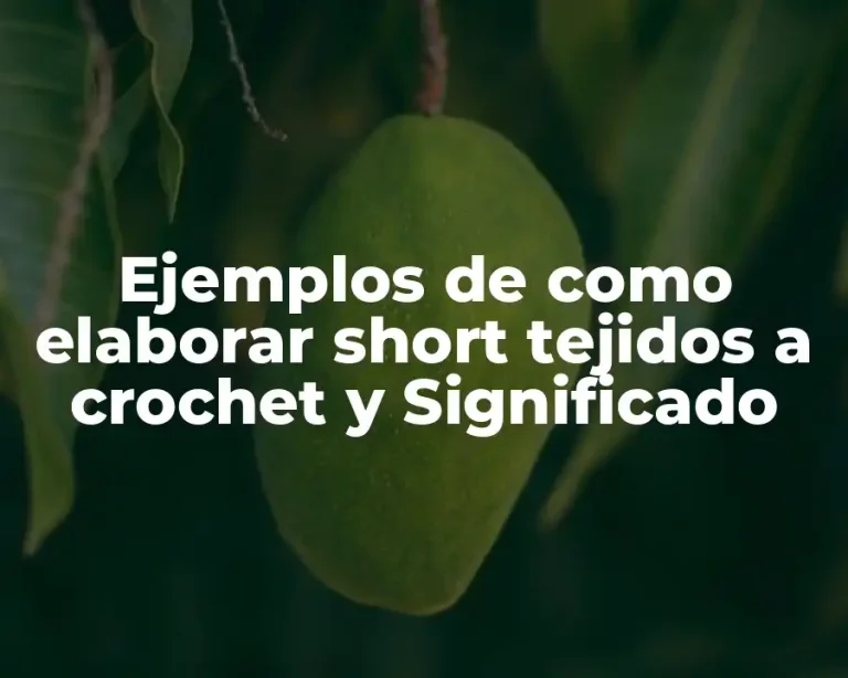 Ejemplos de como elaborar short tejidos a crochet y Significado