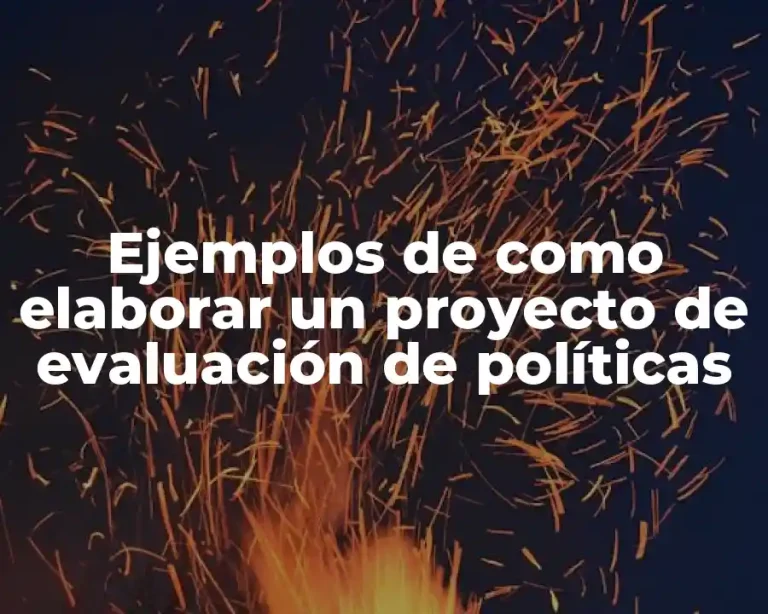 Ejemplos de como elaborar un proyecto de evaluación de políticas