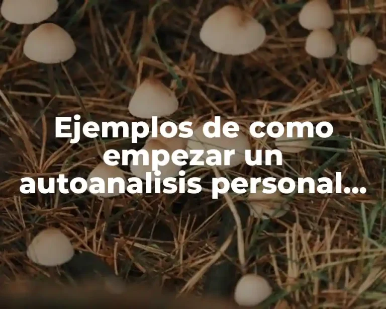 Ejemplos de como empezar un autoanalisis personal psicológico