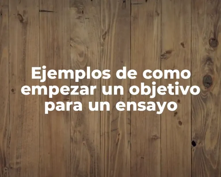 Ejemplos de como empezar un objetivo para un ensayo